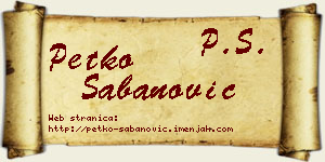 Petko Šabanović vizit kartica